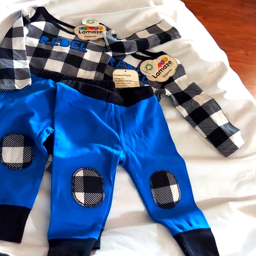 New lamaze organic 6 month twin baby boy onesies